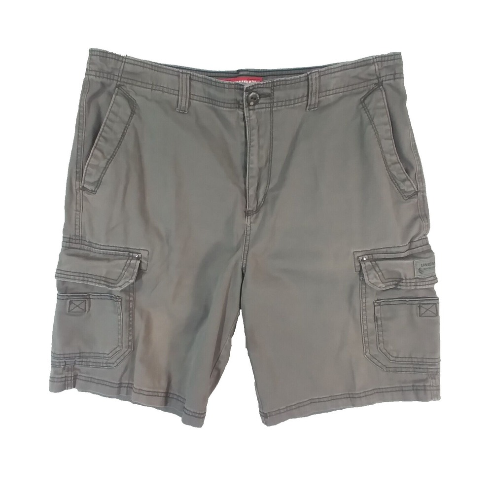 Union Bay cargo shorts mens 38 x 10 Grey heavy Flex stretch Urban grunge